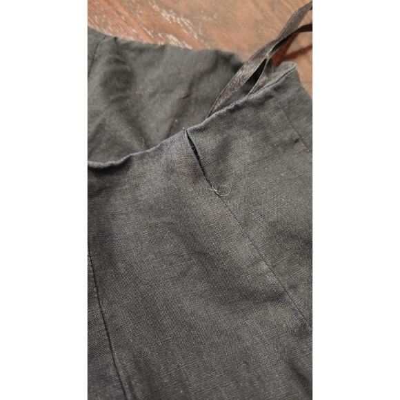 Lauren Ralph Lauren LRL Skirt Womens 10P Black 100% Linen Flare Midi Lined - Picture 6 of 9